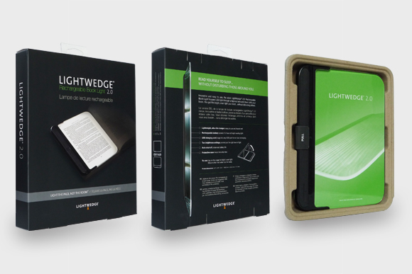 LightWedge 2.0 packaging: front, back, and interior views